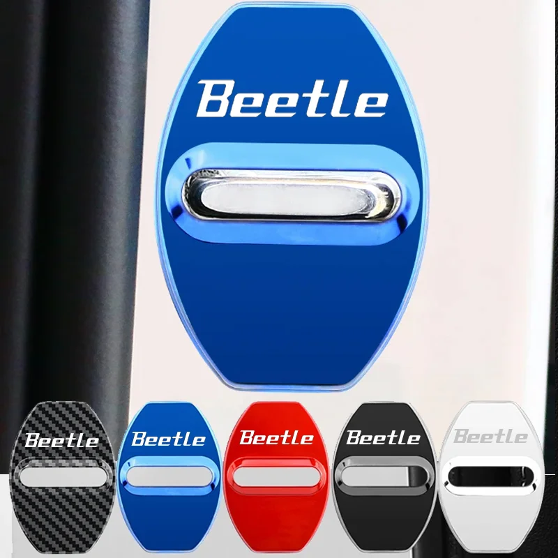 4Pcs Car Styling Door Lock Protective Cover Stickers for Volkswagen VW Beetle Emblem Anti-rust Covers Buckle Case Accessories - view 2