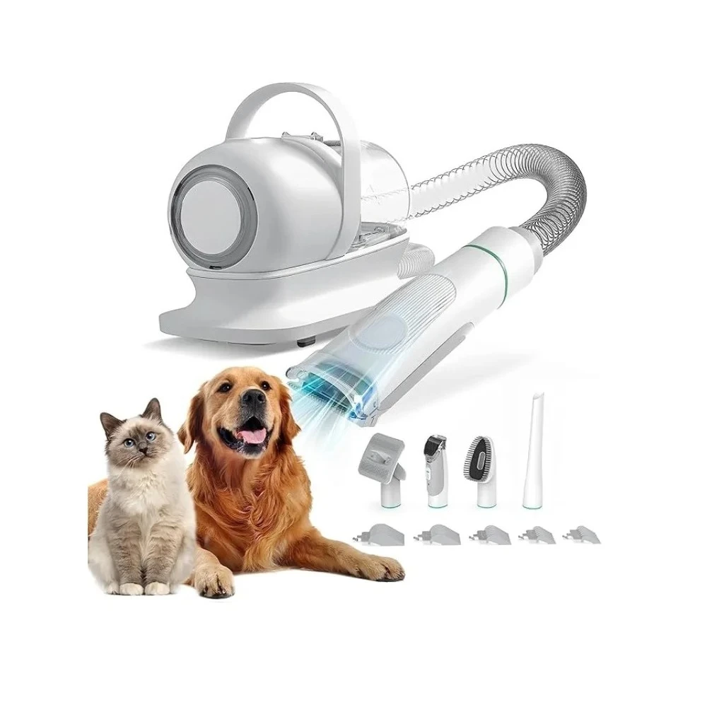

P1 Pro Pet Grooming Kit & Vacuum Suction 99% Pet Hair, Professional Clippers with 5 Proven Grooming Tools