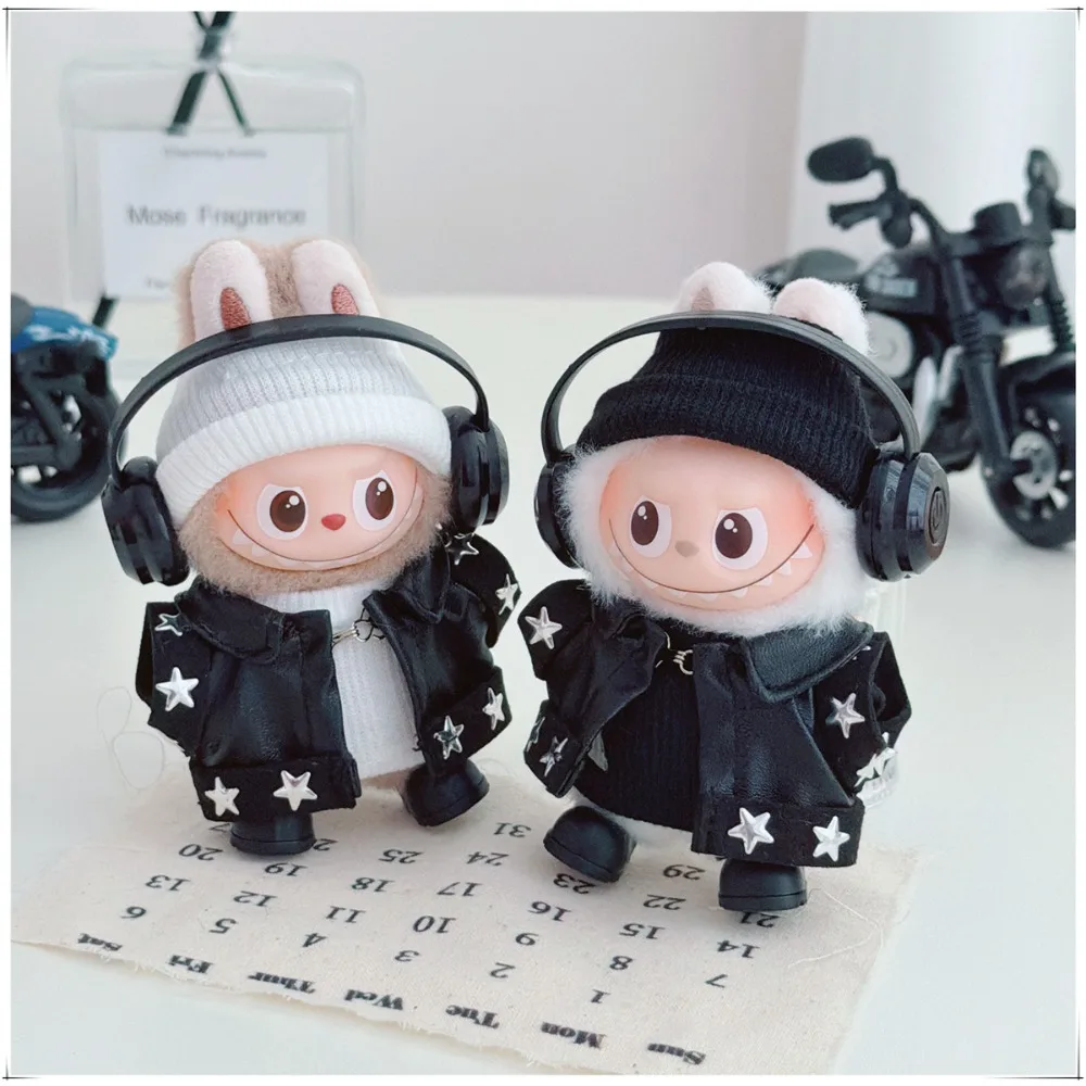 

Для 10 см Labubu 4,0 кукольная одежда кожаная одежда нарядные аксессуары для кукол сидячая вечеринка подарок на Рождество и день рождения игрушки