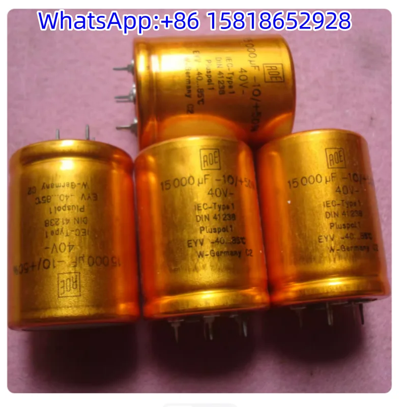 

1pcs 40V 15000UF German original box gold West Germany ROE Golden Armor DIN41238 audio filter capacitor