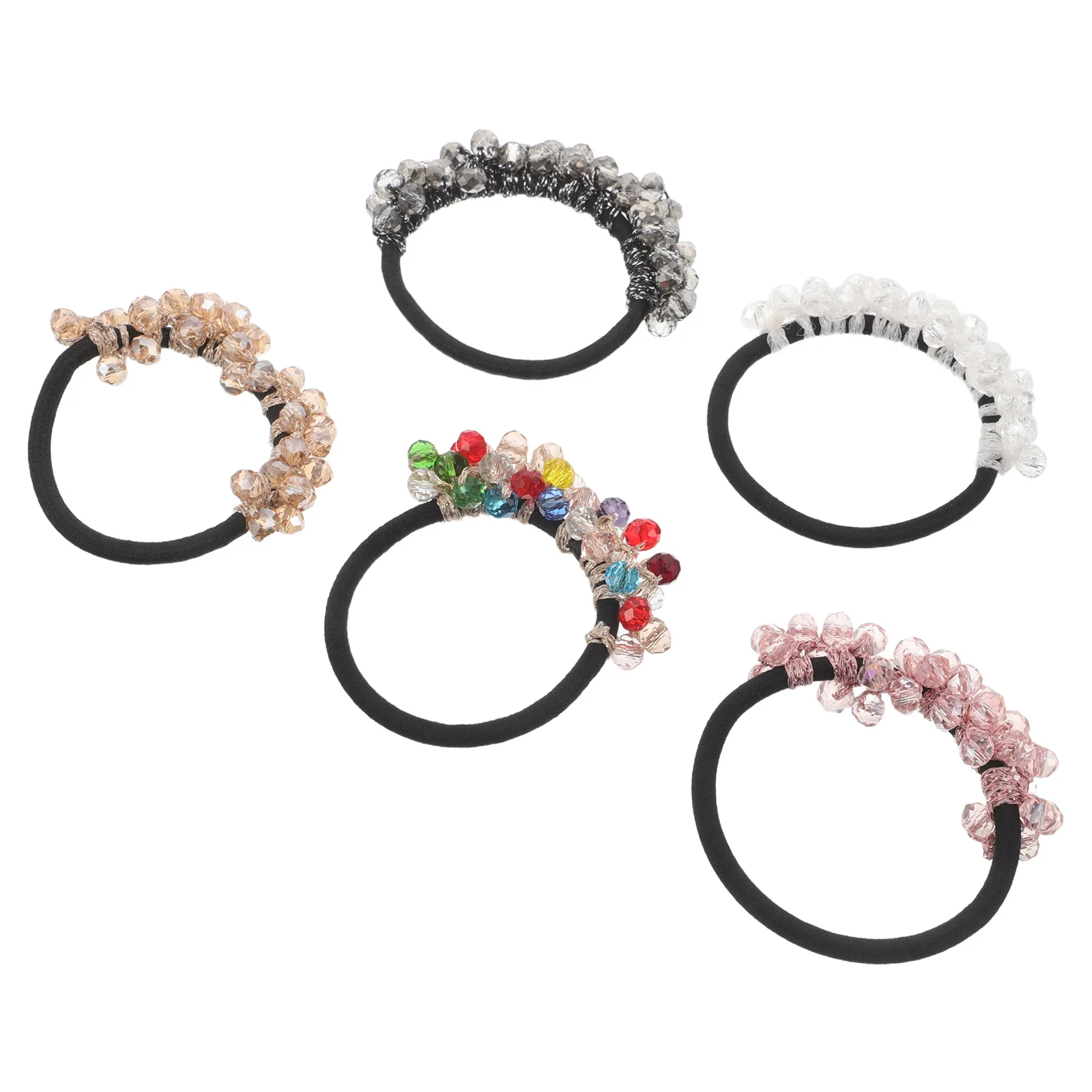 

5 шт., резинки для волос с кристаллами и камнями, женские эластичные резинки для волос в стиле бохо, держатель для хвоста, блестящие стильные аксессуары, блестящие резинки для волос