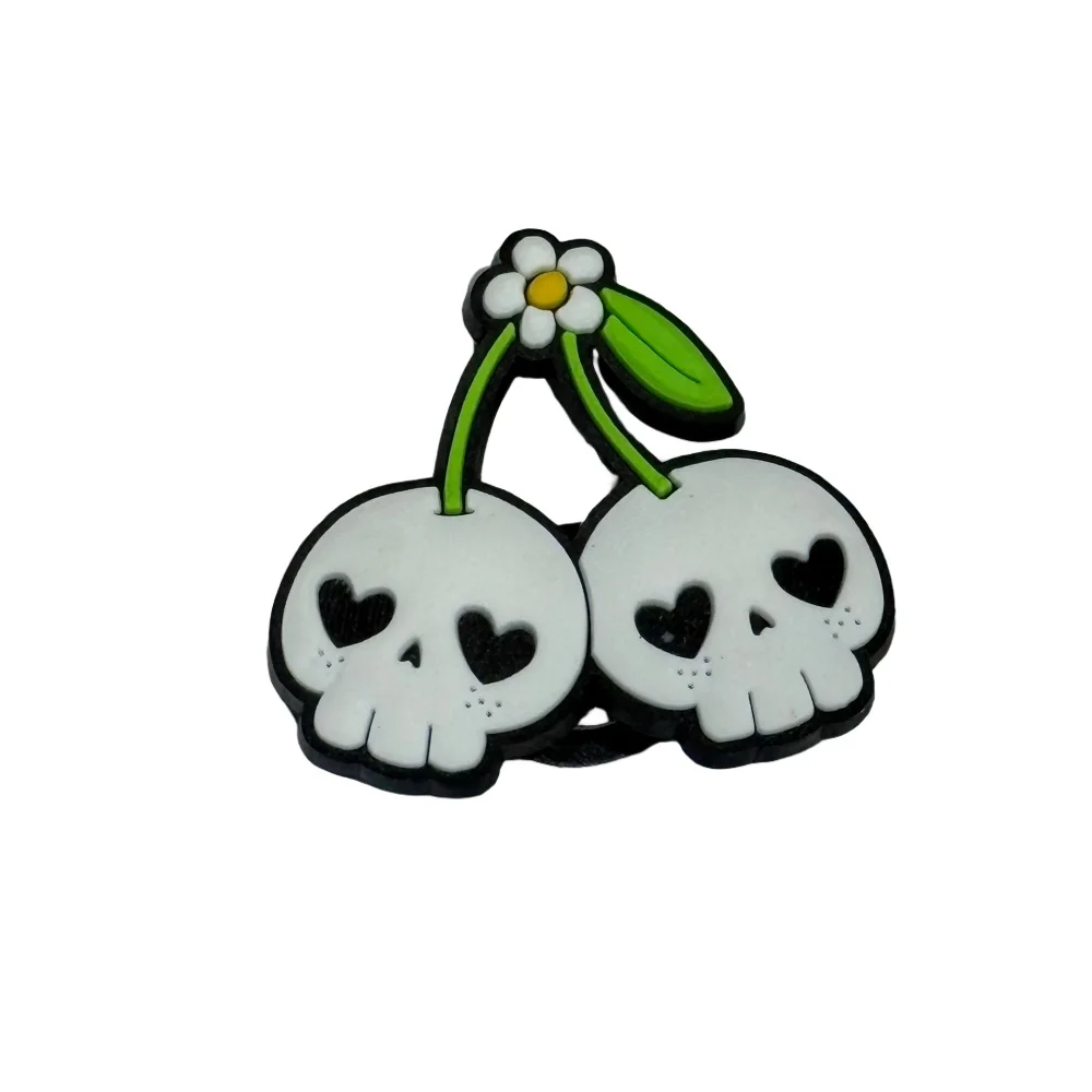 Neue 1-13 stücke Cartoon Schädel Kerze Kirsche PVC Schuh Charms Garten Schuhe Taste Dekorationen Sandalen Zubehör Kind Halloween geschenk – Detail 2