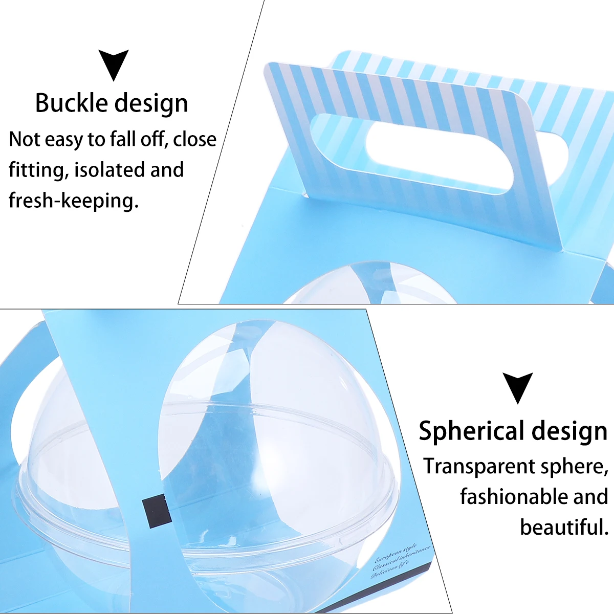 

10Pcs Ball Shape Cake Container Transparent Plastic Safe Lightweight Portable Design for Cakes Cookies and Bread