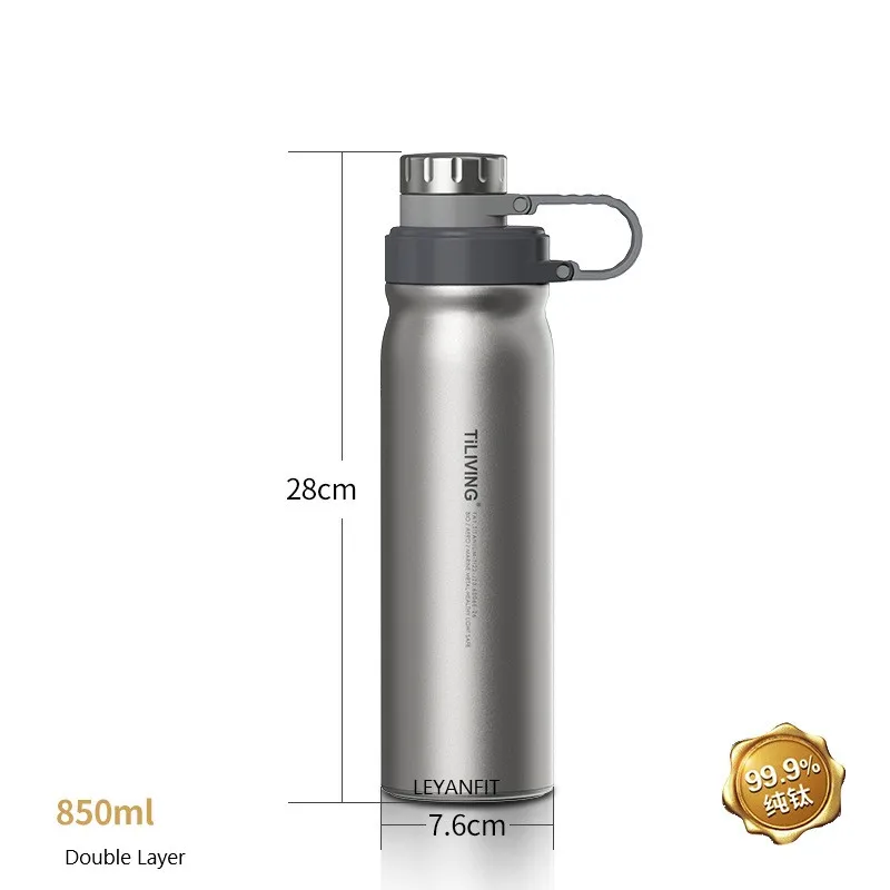 850ml Double Layer Single Layer Pure Titanium Thermos Cup Sports Water Cup Riding Fitness Kettle Portable Outdoor With Strainer