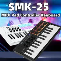M-VAVE SMK-25 Wireless/USB Pro MIDI Controller | 25 Key Keyboard Instrument Component with RGB Backlit | 8 Pad 8 Knob Beat Maker