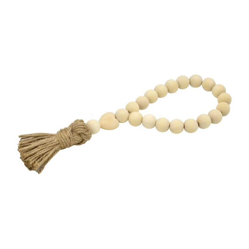 

2pcs Wooden Bead Decor Retro Tassel Garland for Home Nursery Farmhouse Decor Bamboo Napkins Ring Wood String Arts