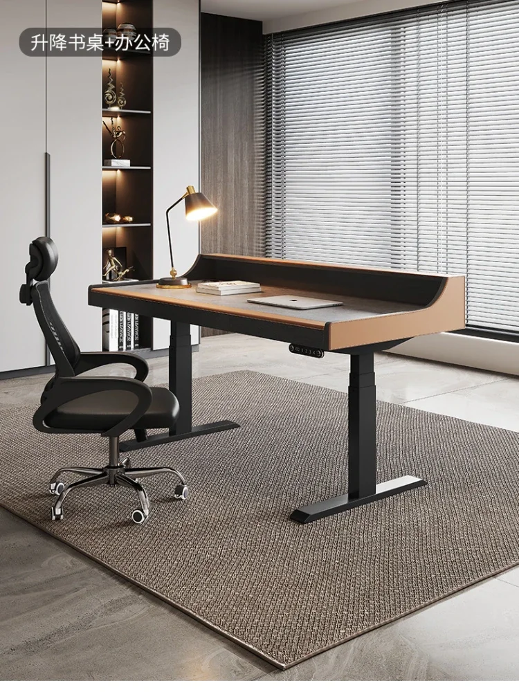 Electric Lifting Stone Plate Desk Light Luxury Modern Study Computer Desk Home Designer Model Italian Minimalist Desk