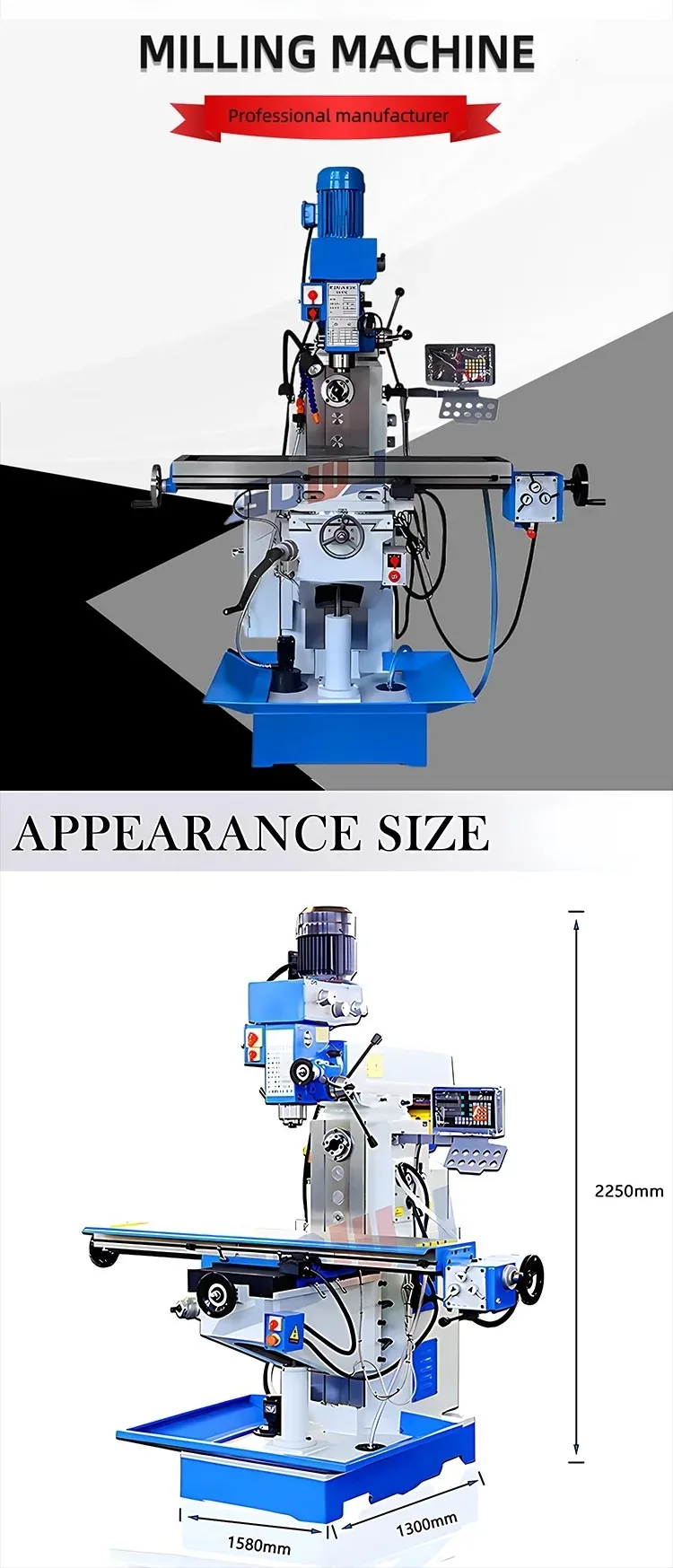 ZX6350 Series Light‑Duty Vertical Drilling & Milling Machine, Universal Metal Mill‑Drill Machine Support Customization