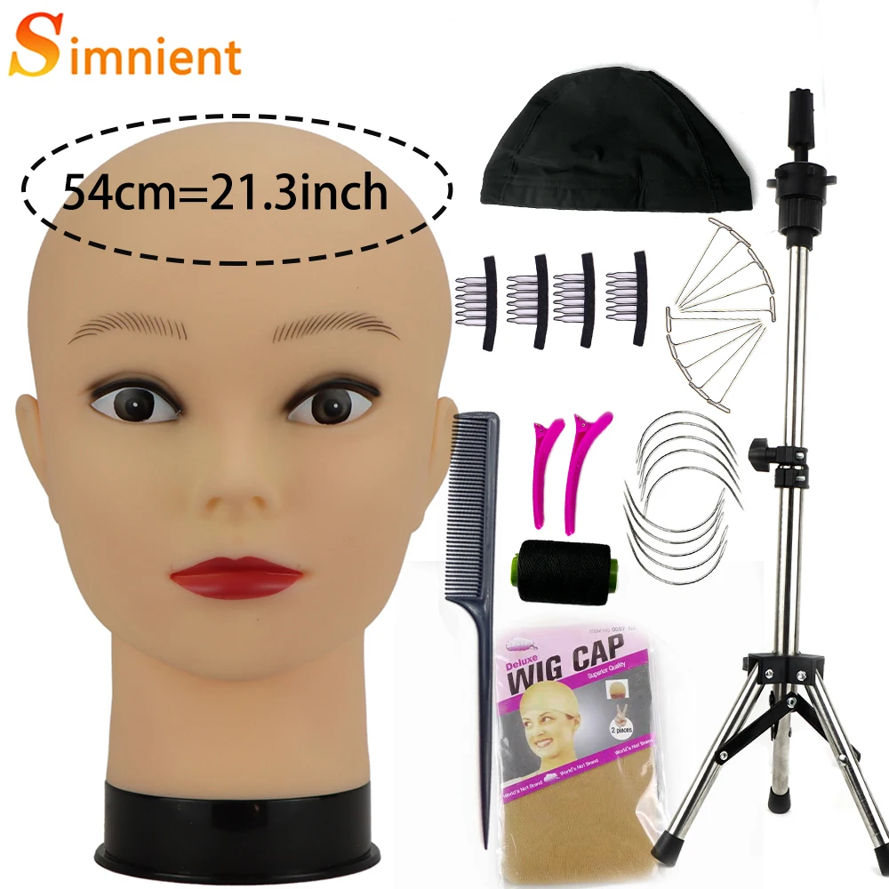 Mannequin Head With Tripod For Making Wig Hat Glasses Mask Display Cosmetology Manikin Head For Makeup Practice Wig Install Kit