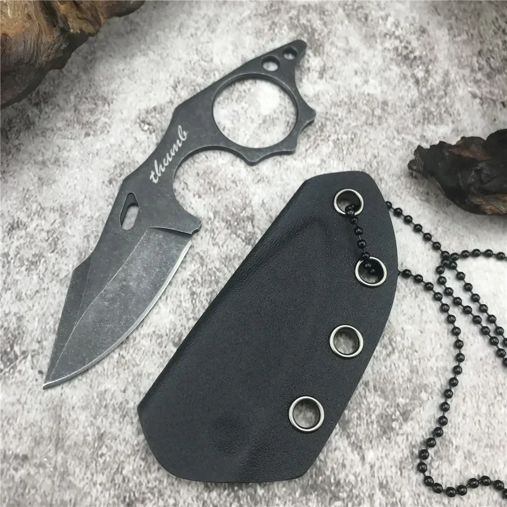 Outdoor Tactical Camping Survival Stonewash Pocket Fixed Blade Knife 9cr18mov Blade Fishing Utility Rescue EDC Tool With Sheath