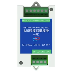 Conversion RS485 to 0-5V 0-10V 4-20mA Transform Module 2 4 Channel Modbus RTU RS485 to Analog Industrial Converter Modules