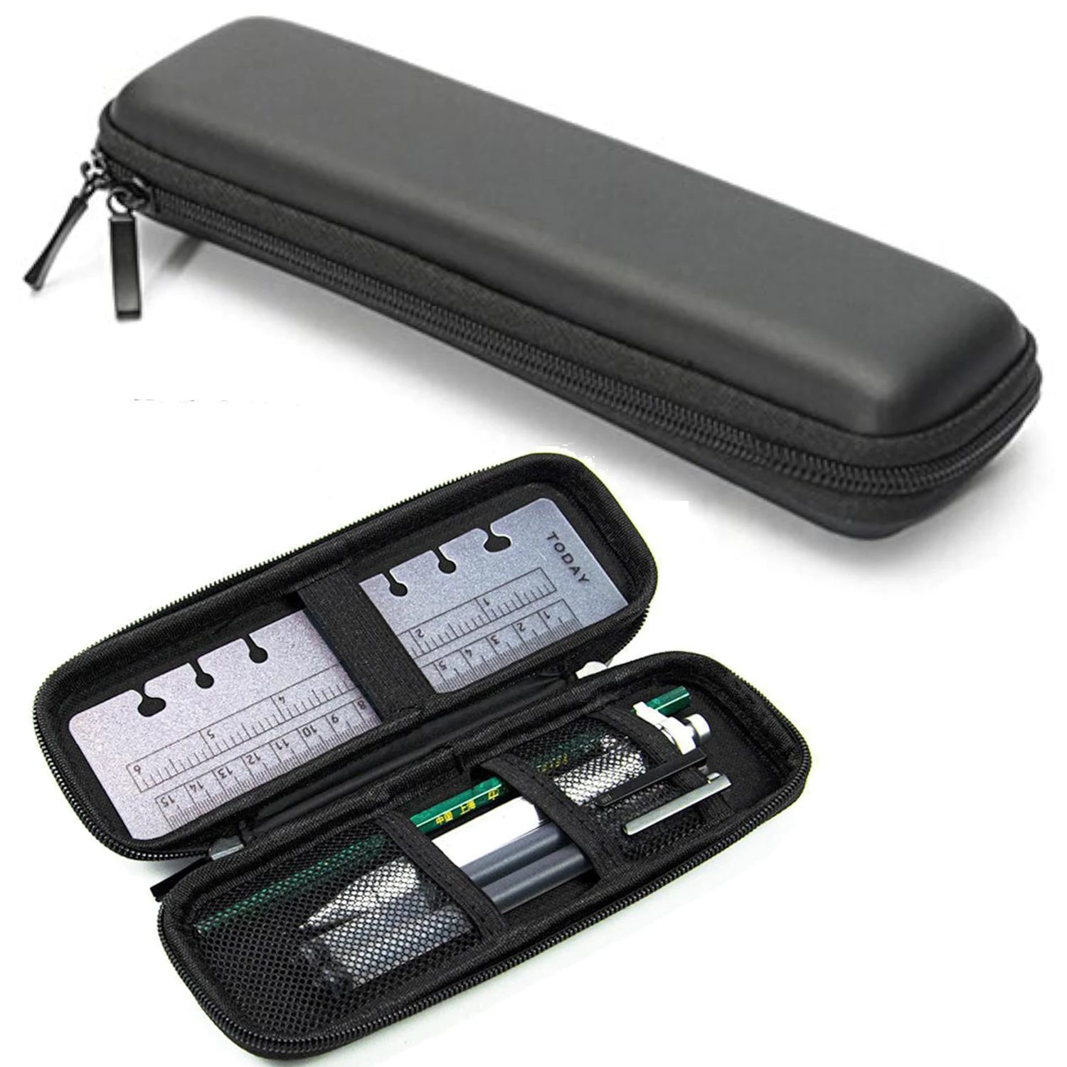 Black Pen Pencil Case Holder, Multifunctional EVA Hard Shell Holder Pouch for Executive Fountain and Touch Pens, Stationery Box