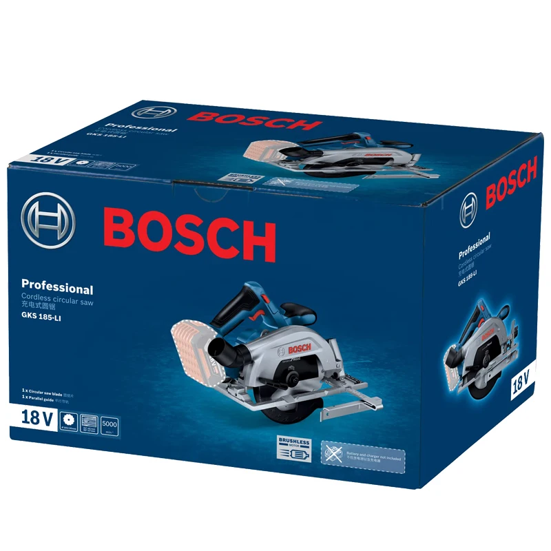 BOSCH GKS 185-LI Electric Circular Saw 18V 5.0Ah Battery Sets 165MM 5000rpm cordless  Lithium Charged Power Cutting Tool