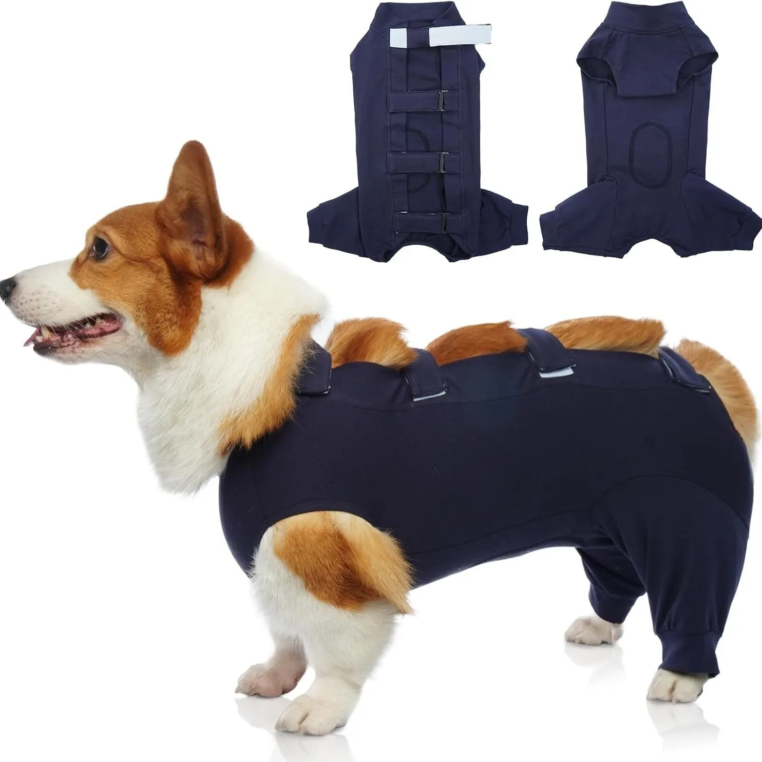 

Костюм для восстановления после стерилизации собак, послеоперационный защитный комбинезон от вылизывания, защитная одежда с двойной защитой для ног для ухода за ранами домашних животных