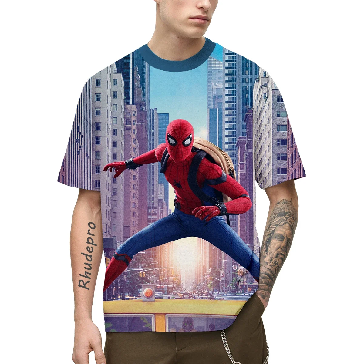 Spiderman 3D Printed Men's T-Shirt Oversized Short Sleeve Marvel Hero Graphic T-Shirt Street Casual Children's Boys T-Shirt