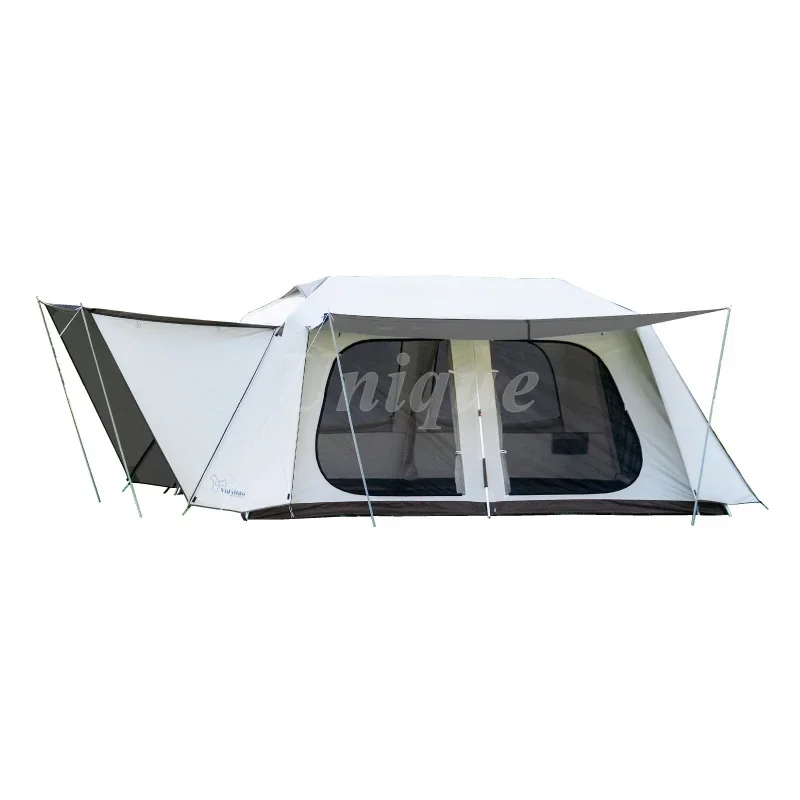 Outdoor Camping Villa Tent, Rainproof, Sunscreen, Family Tent, 2 Bedrooms, 1Living Room, 5-8People