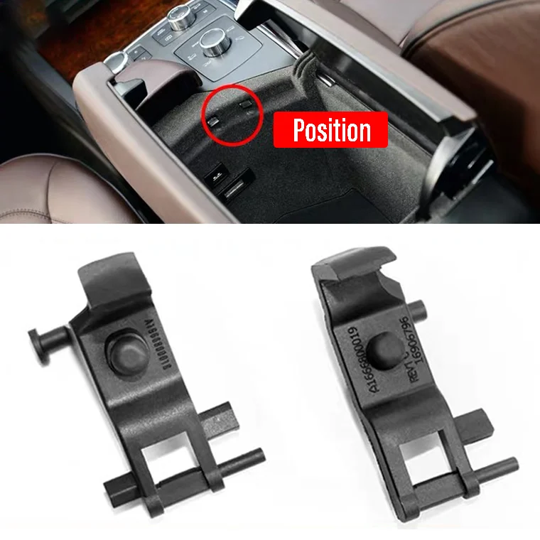 Wooeight 1Pc Armrest Box Buckle Lockers Switch Clip For Mercedes GL Class ML320 ML350 GL400 W166 A1666800018 Car Accessories