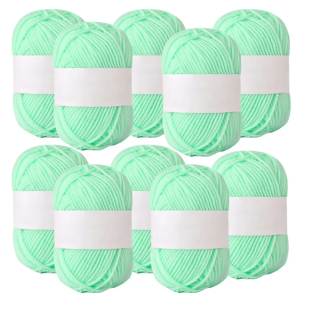 10-piece set of hand-knitted yarn, 4-ply yarn, crochet thread, hand-knitting yarn, suitable for DIY knitting sweaters, hats, sca
