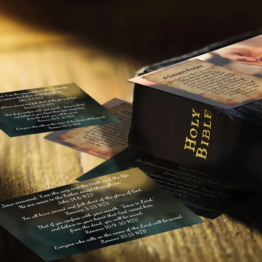 100 Pcs Gospel Tract Card Salvation Cards Pocket Holy Postcards Prayer Postcards Christian Inspirational Bible Verses Bookmark