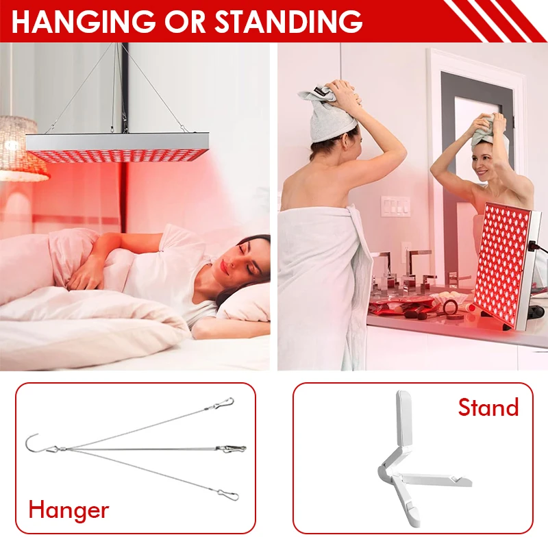 Lâmpada de painel de terapia de luz vermelha led para cuidados com a pele facial antienvelhecimento beleza 225 luz led 45w alívio da dor corporal ferramentas de fisioterapia