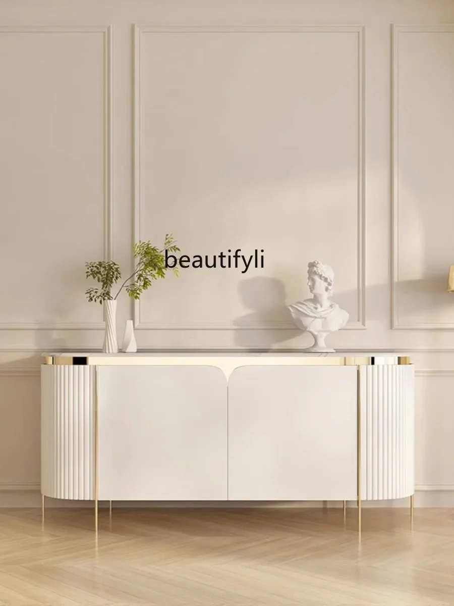 

Light Luxury Minimalist Italian Entrance Cabinet Minimalist Modern Sideboard Living Room Decorative Storage Hallway Shoe Cabinet