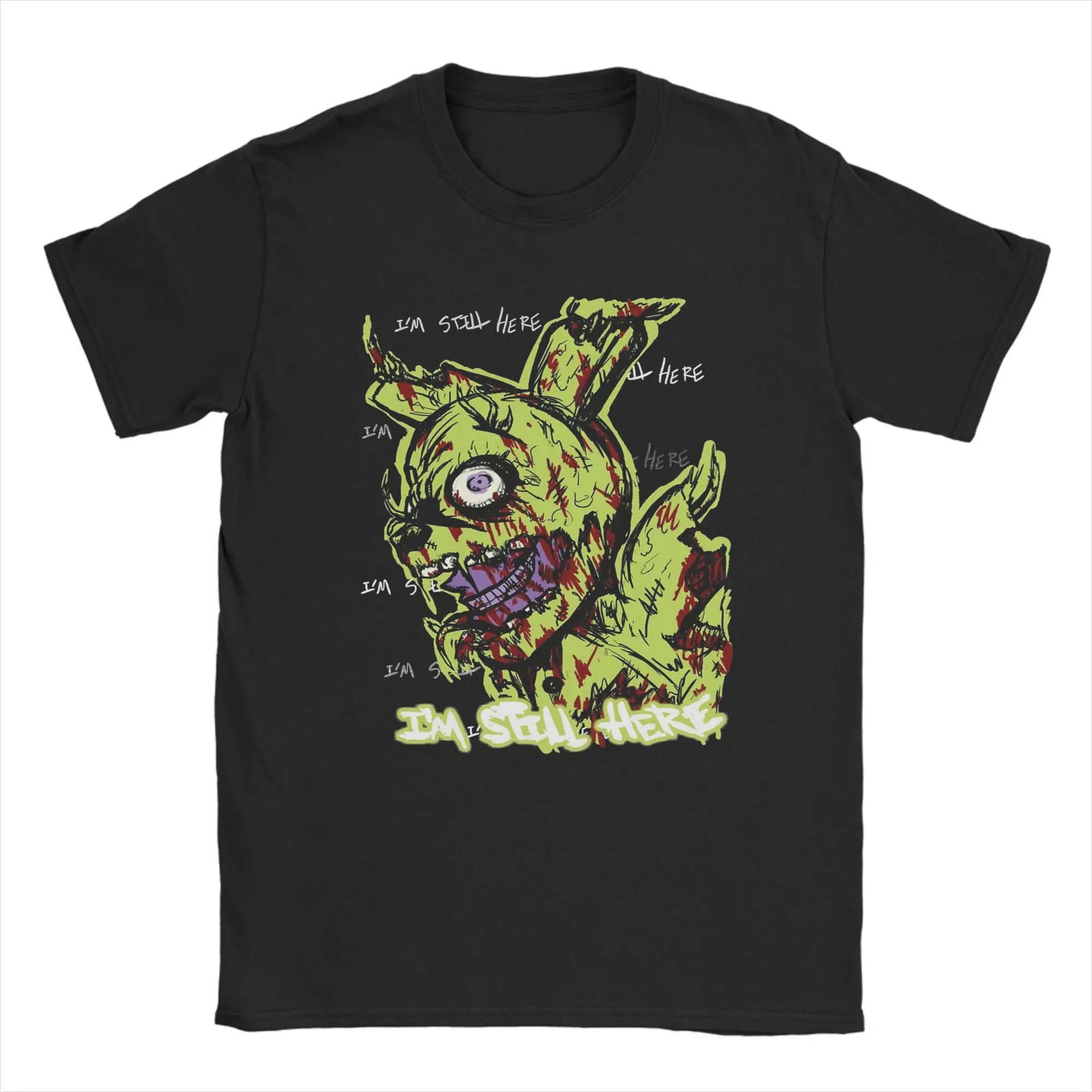 Men Springtrap FNAF At Freddys T Shirts Summer 100% Cotton Clothing Vintage Short Sleeve Crew Neck Tee Shirt Oversized T-Shirt image 3