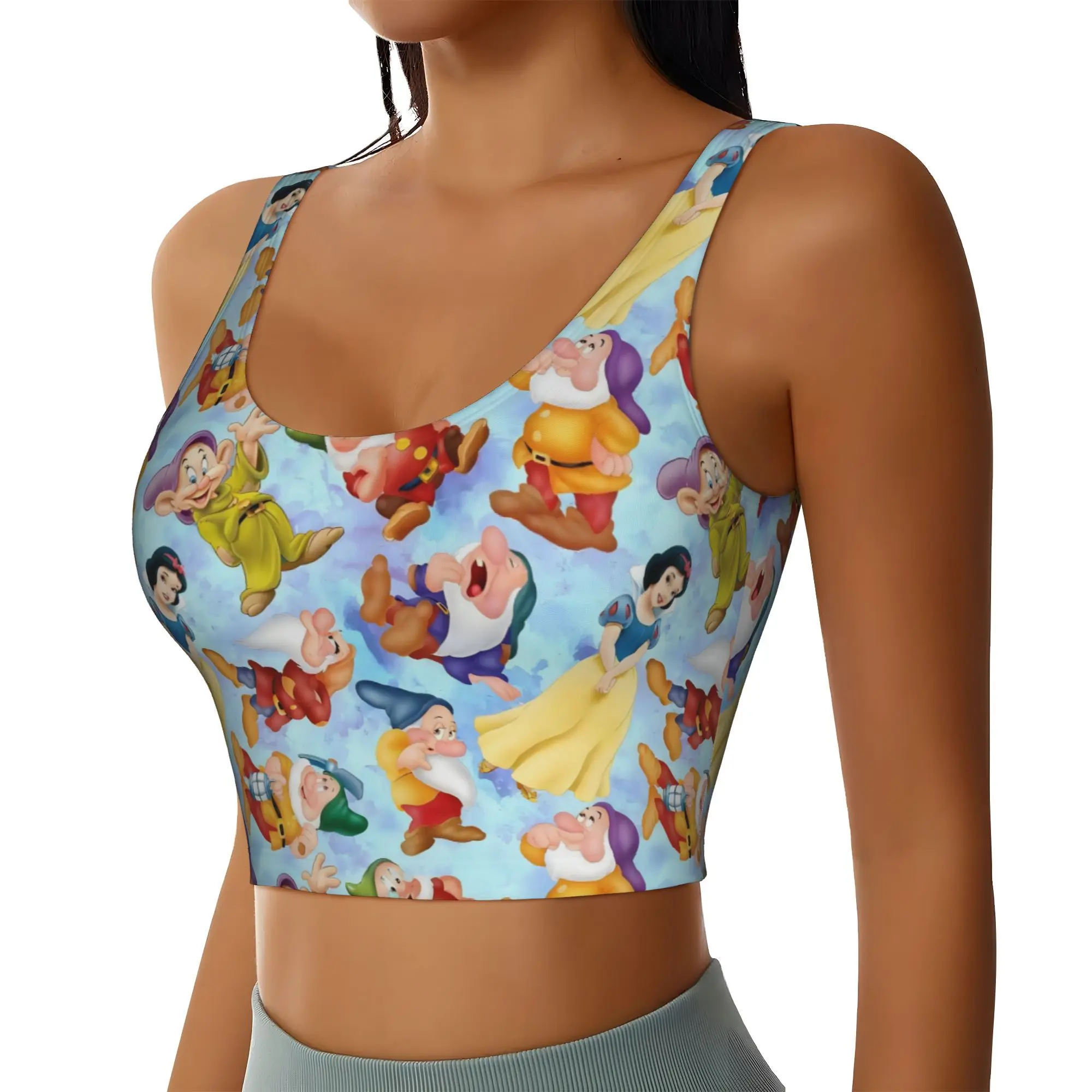 Custom Seven Dwarfs Workout Crop Tank Tops Women's Seamless Anime Manga Yoga Running Sports Bras
