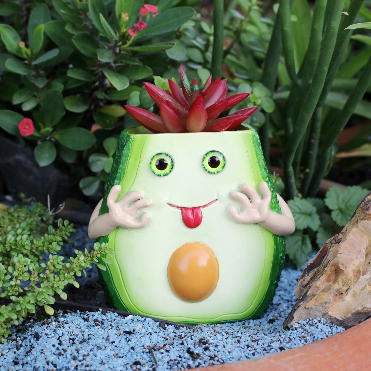 

‌Hand-Painted Avocado Pot - Eco-Friendly Plant Containe