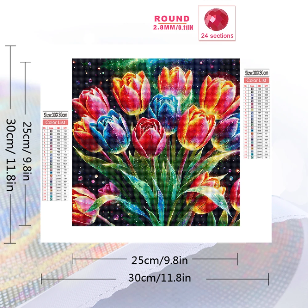 Mosaik Berlian Bunga Tulip Coc - Embroidery For Beginners ulasan dan harga