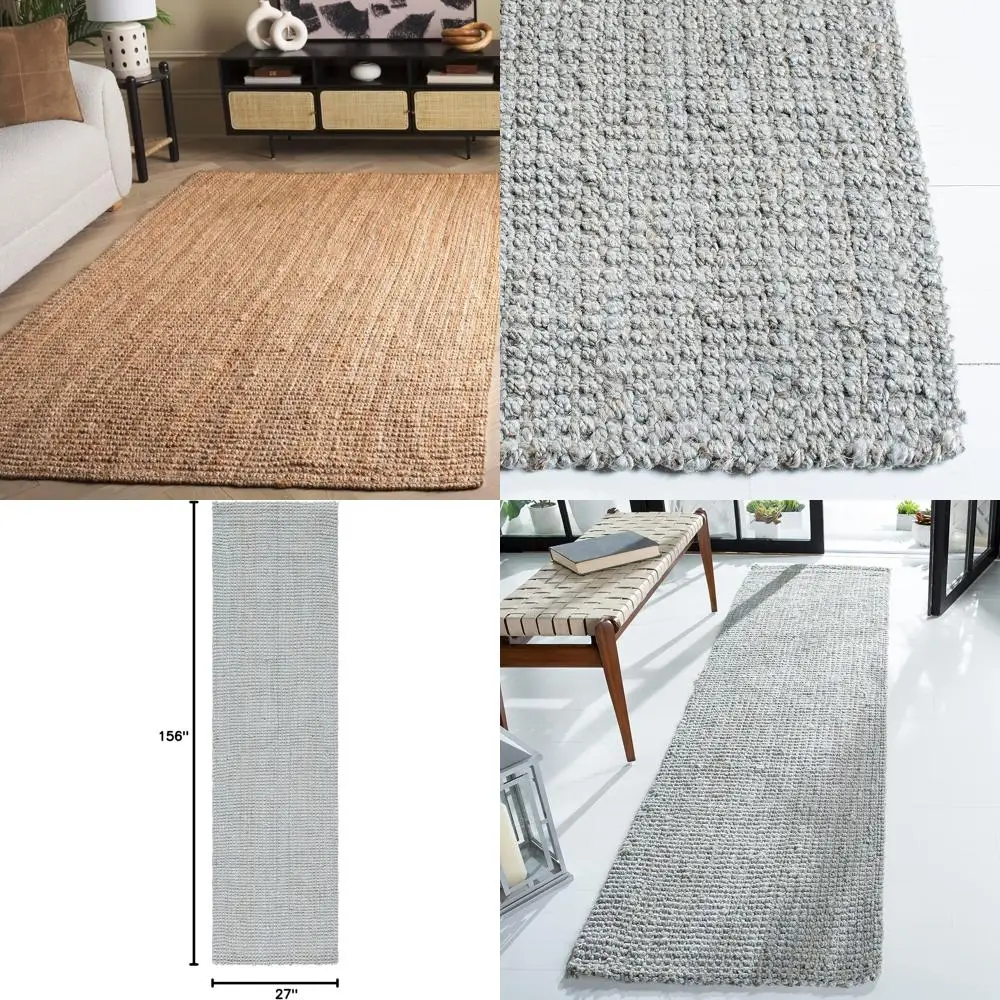 

Handwoven Natural Fiber Rug - 5 Feet by 8 Feet, Neutral Tone, Perfect for Busy Living Room Spaces
