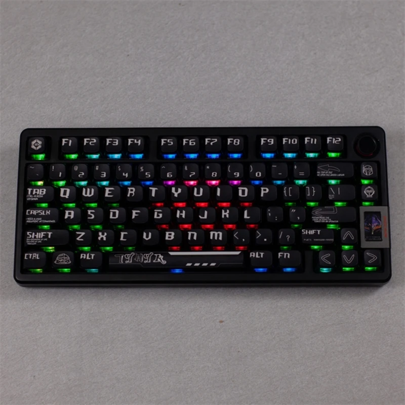 PBT Keycap Set Heat Sublimated For 122Keys MDA Black Knight Theme Keycaps for Game Mechanical Keyboards