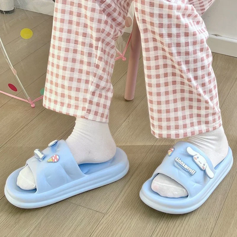 Sanrio Kuromi Melody New Sweet Slippers Y2k Student Cartoon Summer Cute Sandals Women Soft Thick Sole Fashion Casual Shoes image 4