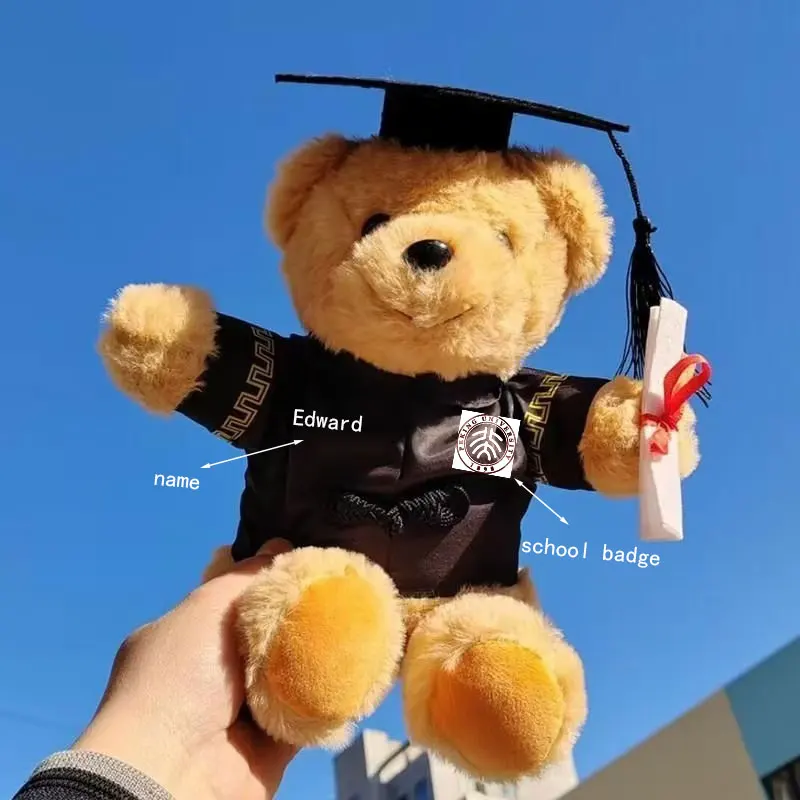 Graduation Ceremony Gift Customization Logo Cute Doctor Hat Doll Doctor Bear Plush Toy High Quality Teddy Bear Children Surprise