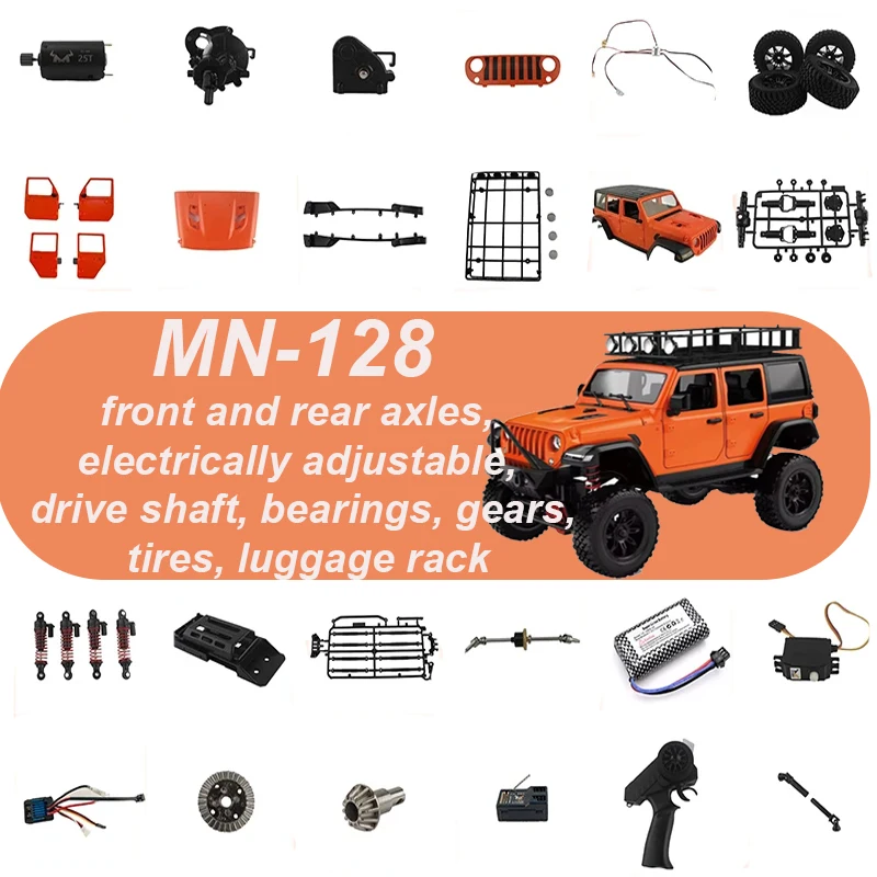 Yellow MN Model MN128 Remote Control Car Parts Upgrade Fender Non-destructive Installation OP Remote Control Track Car Parts
