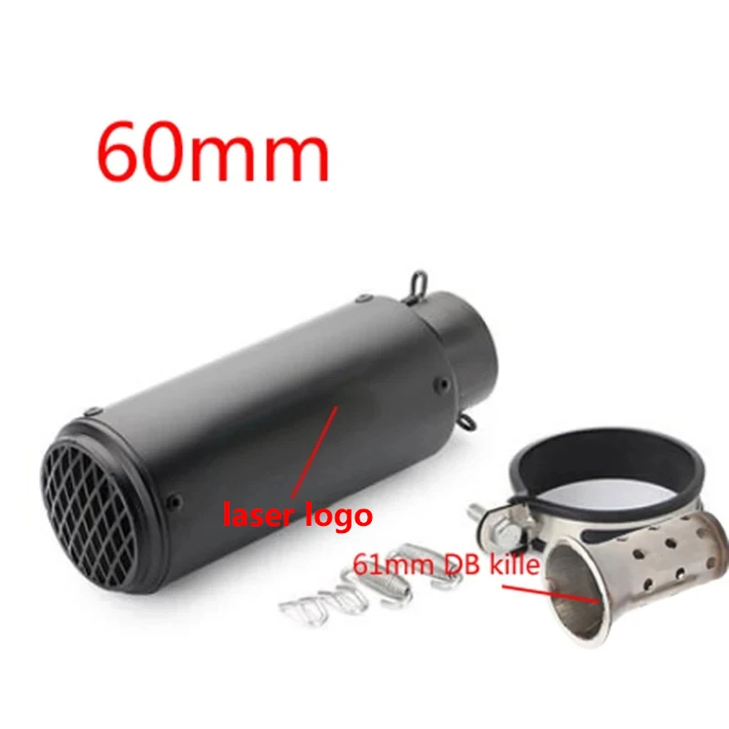 Motorfiets uitlaat inox uitlaat koolstofvezel uitlaat Universele 51/60mm met DB Killer voor z900 R3 R25 MT07 MT09 R1 Z400 Z650
