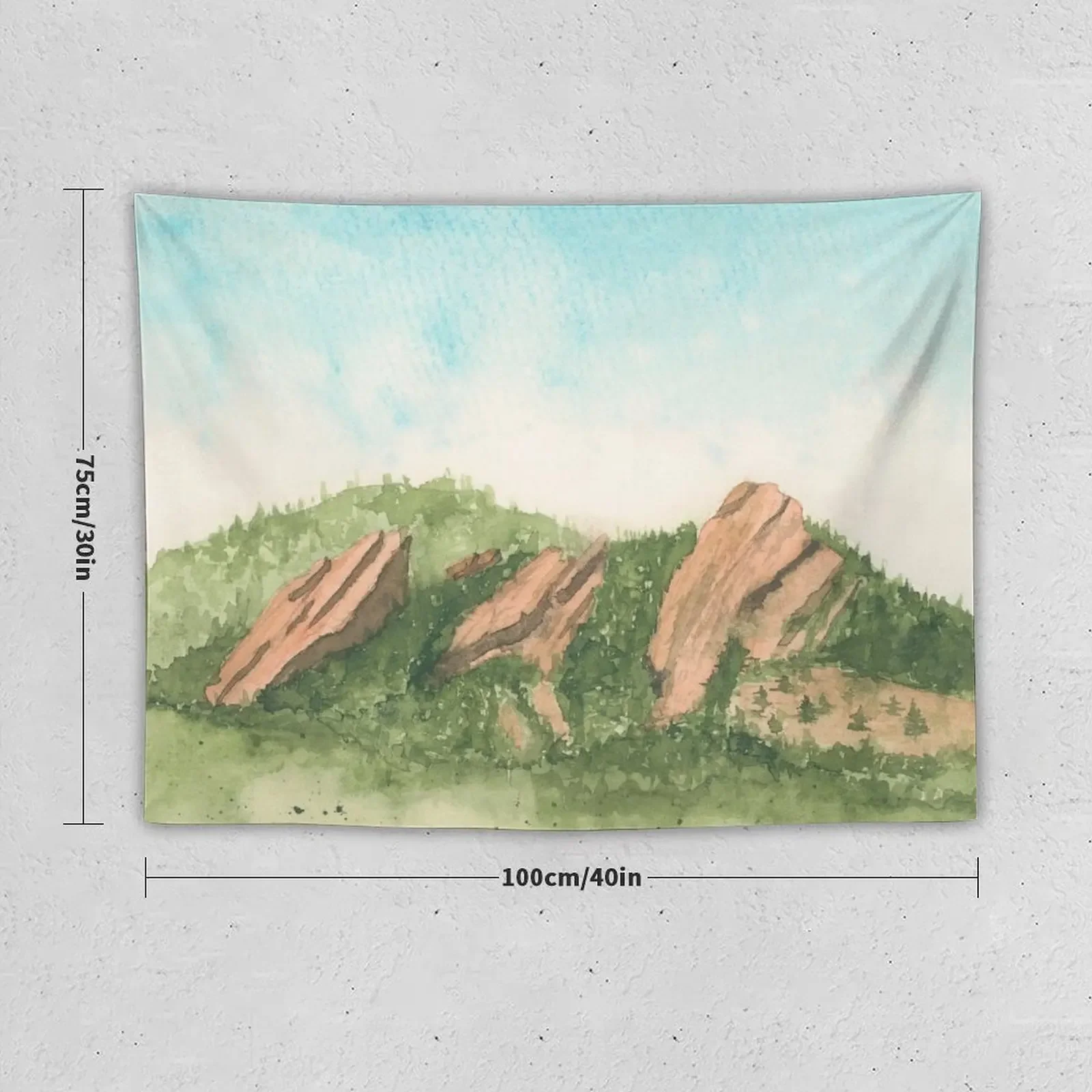 Flatirons Watercolor Tapestry Outdoor Decor Decorations For Room Tapestry