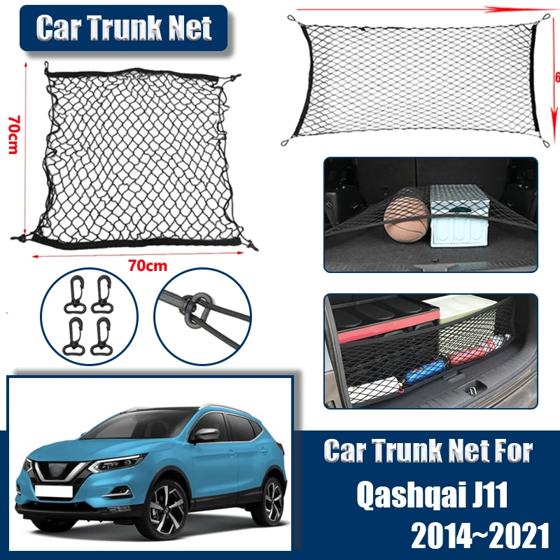 

Car Boot Trunk Cargo Net For Nissan Qashqai J11 Rogue Sport Accessories 2014~2021 Nylon Elastic Storage Organizer Interior Parts