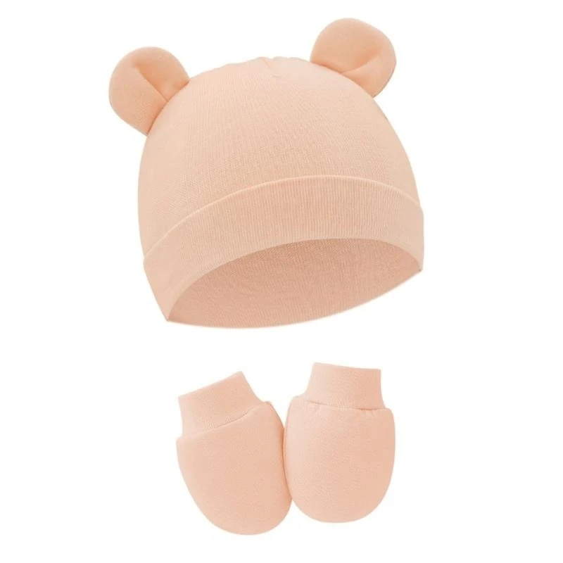 

J15U шапка-бини для новорожденных, комплект перчаток, шапочка-бини для маленьких девочек и мальчиков, весенне-летняя шапка для