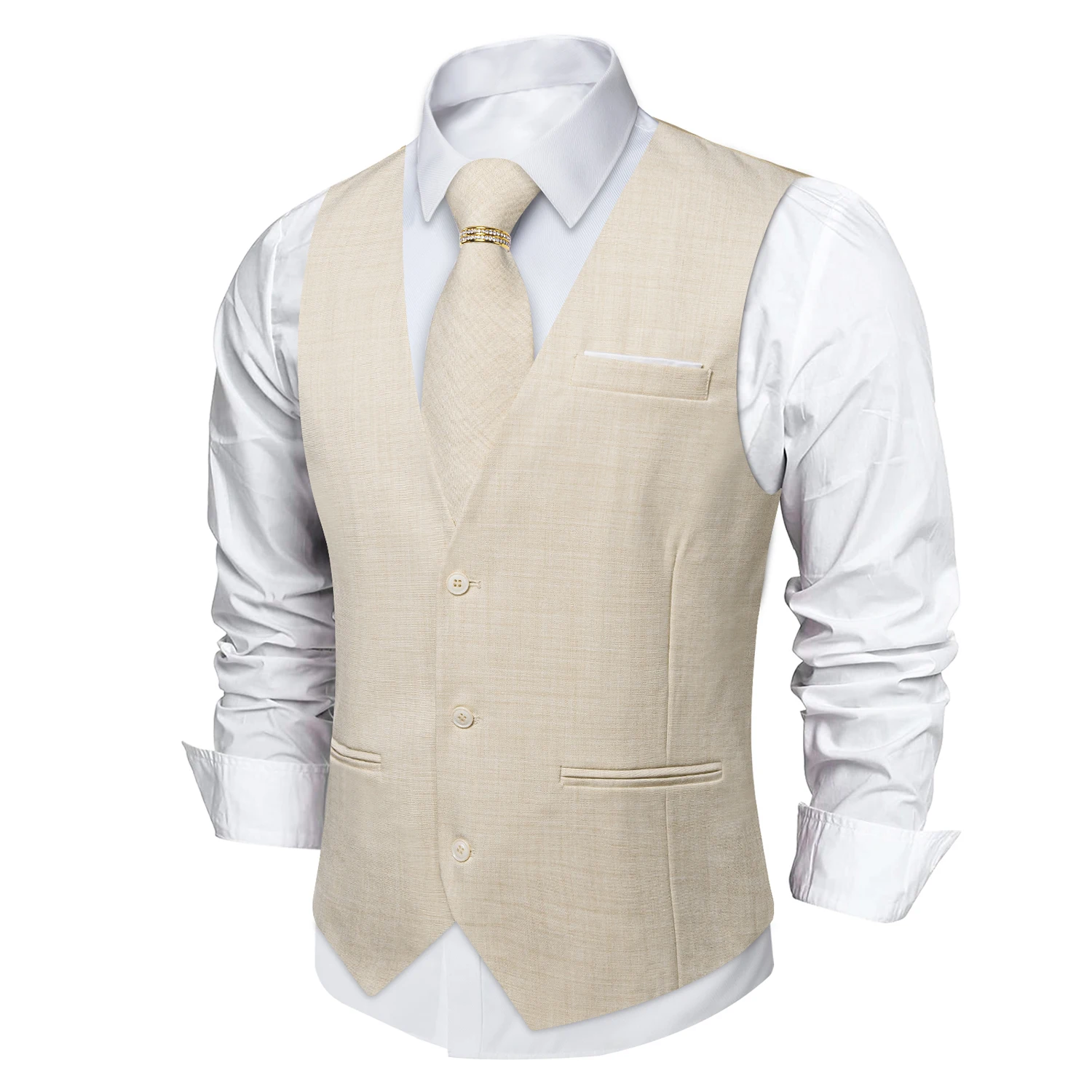 طقم من 5 قطع: صدرية كتان بيج ب - مراجعة Pocket Square Set وسعره