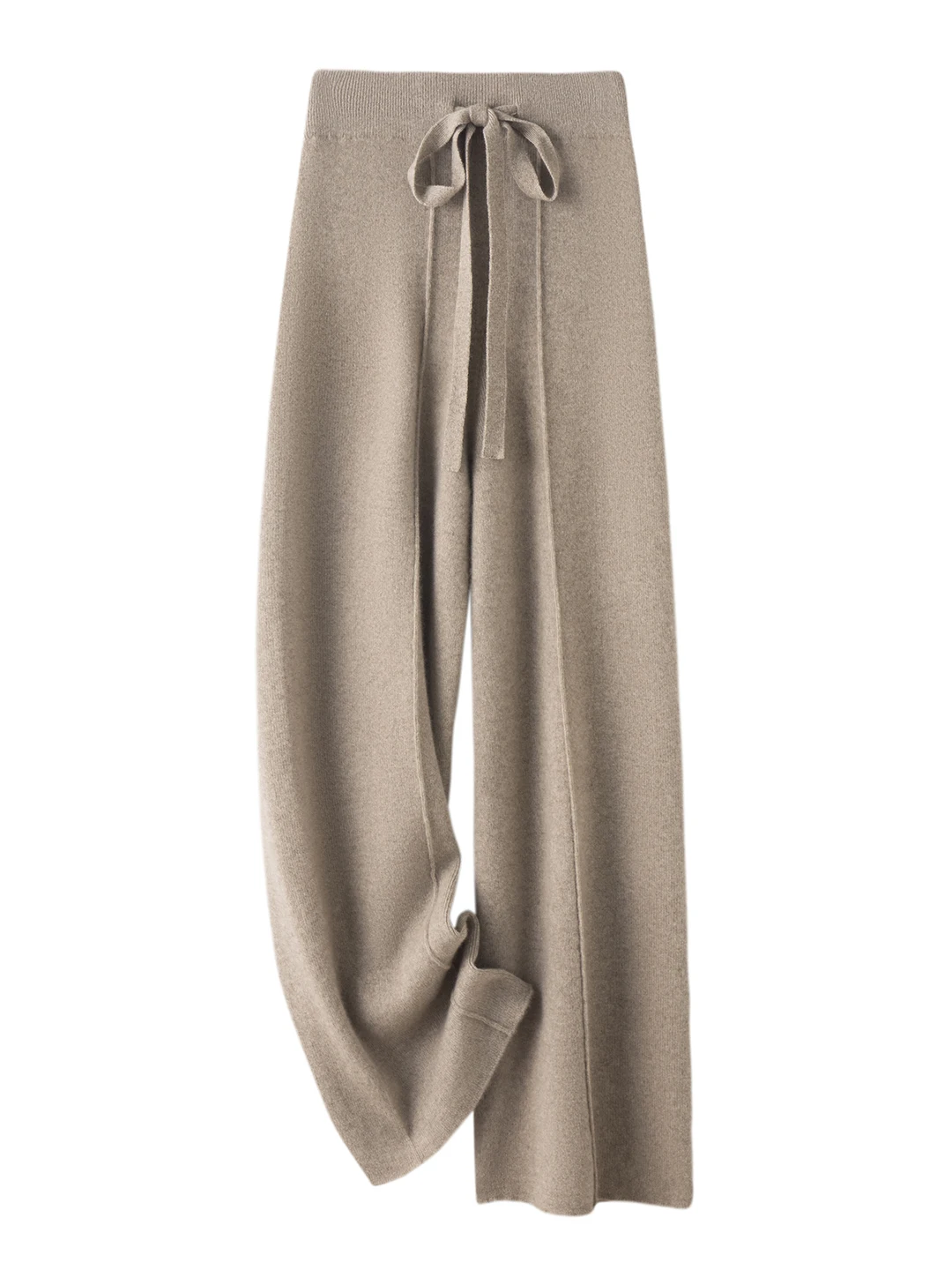 High Waist Seamless Knitted Wide Leg Pants Women's Autumn Winter Outwear Straight Casual Trousers Draping Glutinous Rice Pants