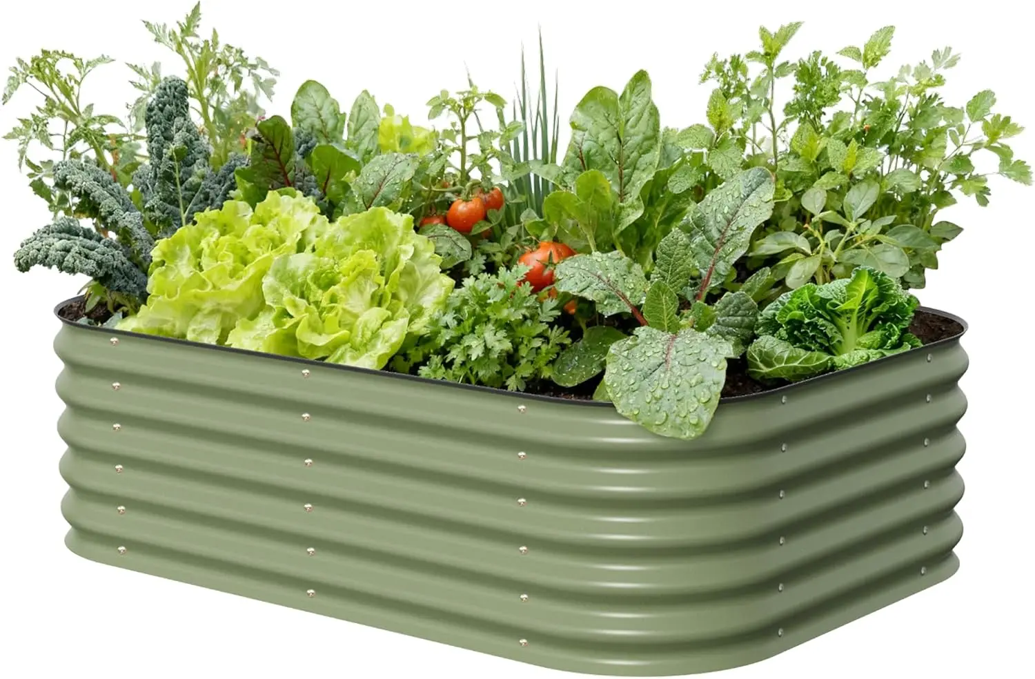 

17" tall Metal Raised Garden Bed Planter Box for Plants, Vegetables, Flowers