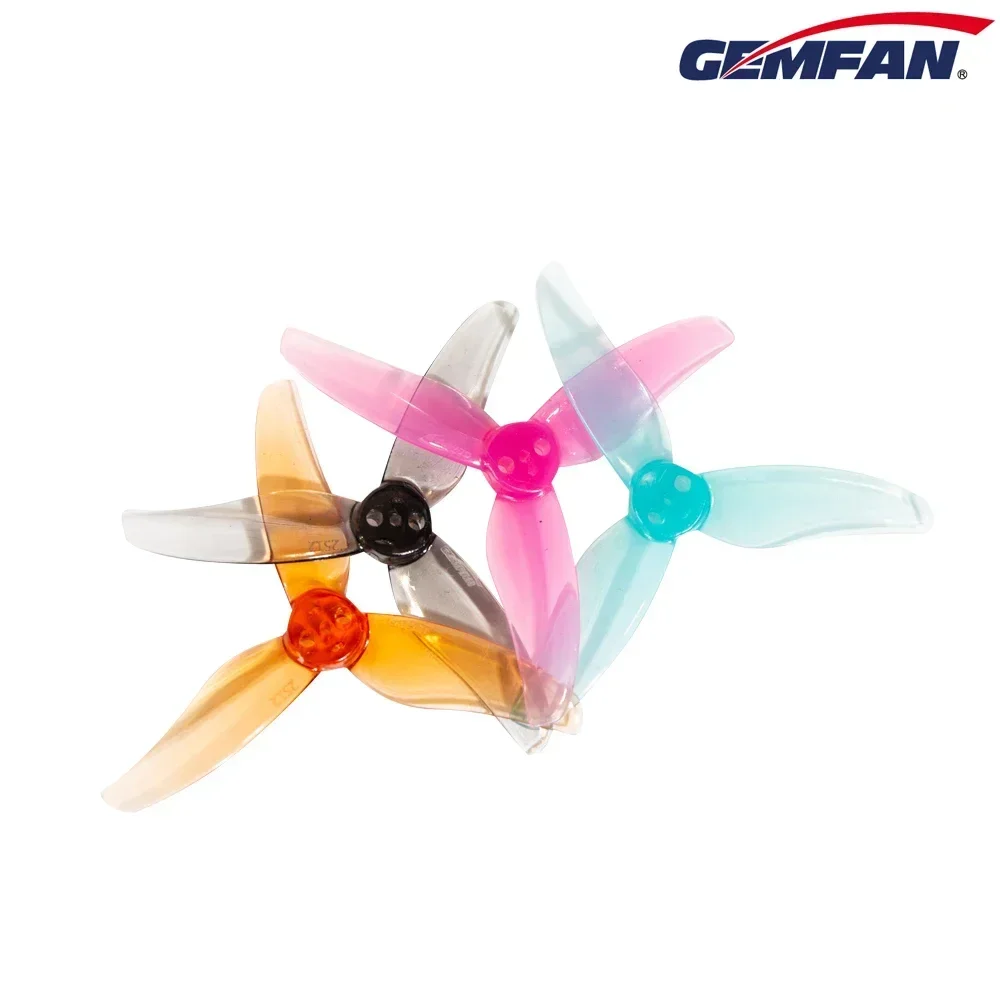 12Pairs(12CW+12CCW) Gemfan Hurricane 2512 3-Blade Propeller 1.5mm (Random Color) for RC FPV 2.5inch Toothpick Drones