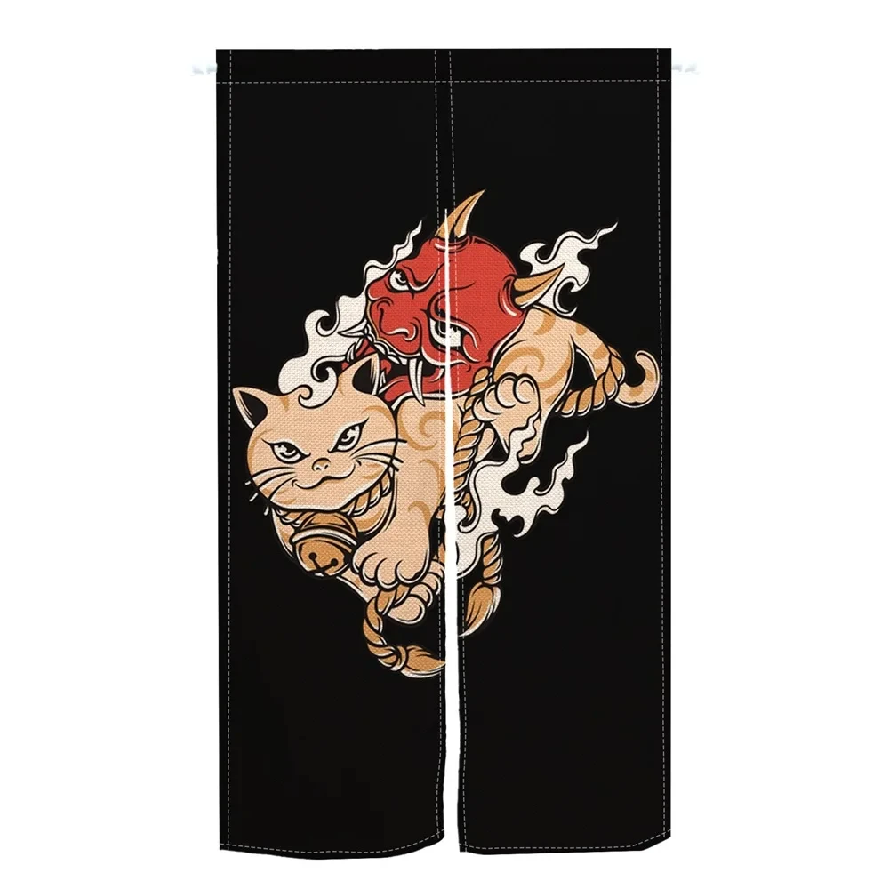 Colorful Lucky Cat Serie Painted Door Curtain Japanese Noren Ukiyo-e Kitchen Bedroom Corridor Shading Home Entrance Half-Curtain