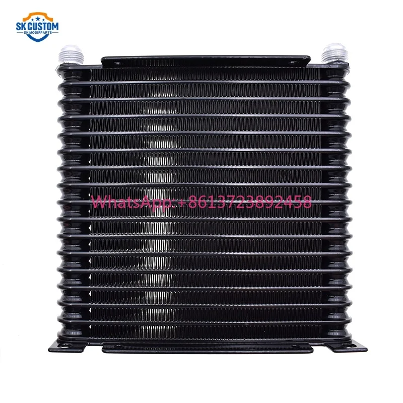 17 Row Black Aluminum Transmission Oil Cooler AN10 Universal Oil Cooler