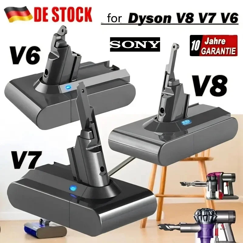 

21.6V For Dyson All Series 8000mAh V6 V7 V8 Replacement Battery DC62 SV10 SV11 SV12 CordFree Vacuum Handheld Vacuum Cleaner
