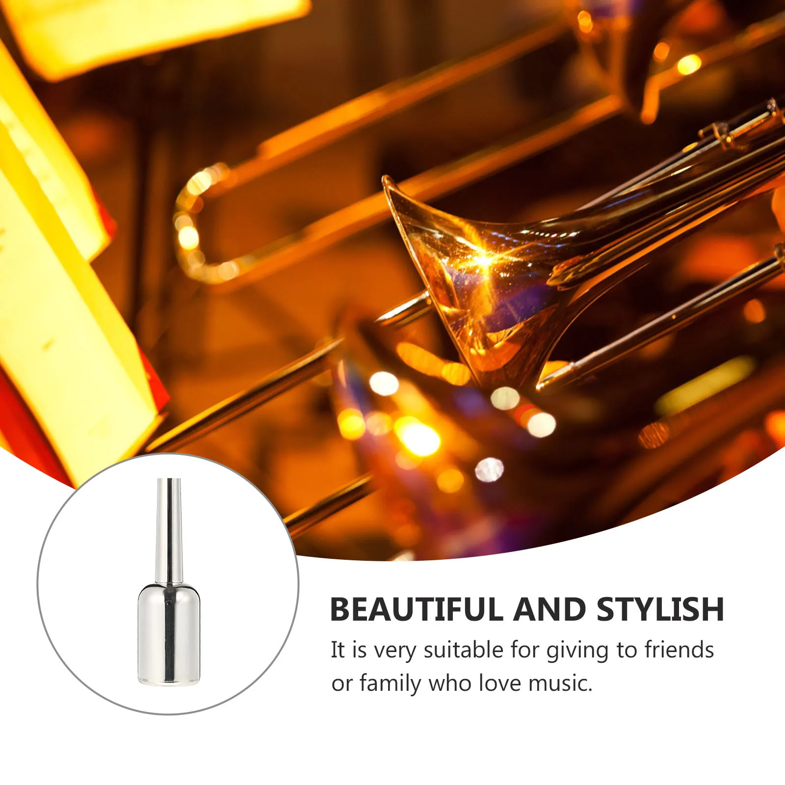 

Silver Plated Trumpet Mouthpiece Heavy Duty Polished Smooth Wear Resistant Clean Easy Music Instrument Accessory