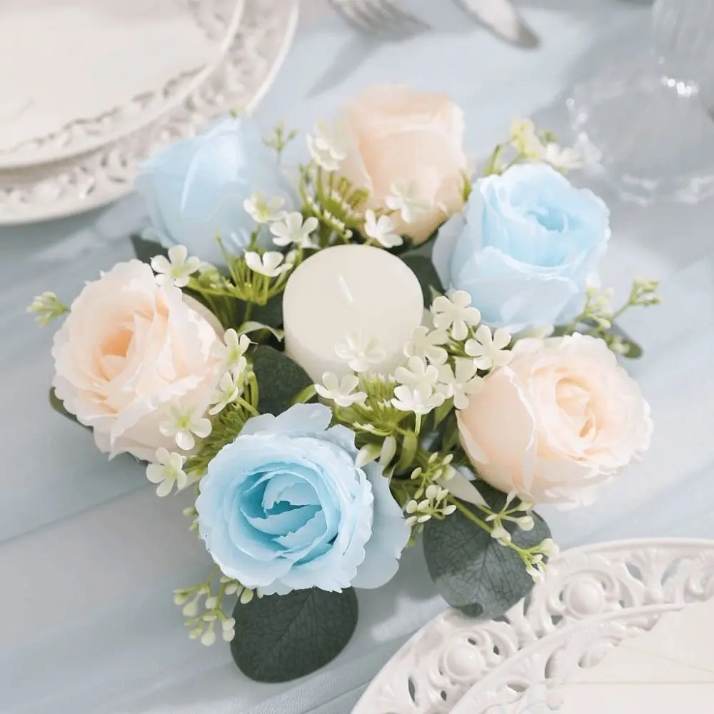 

23/33cm Size Artificial Flowers Wreath Garland Style Wreath Shape Artificial Flowers Garland Silk Material Fake Flowers