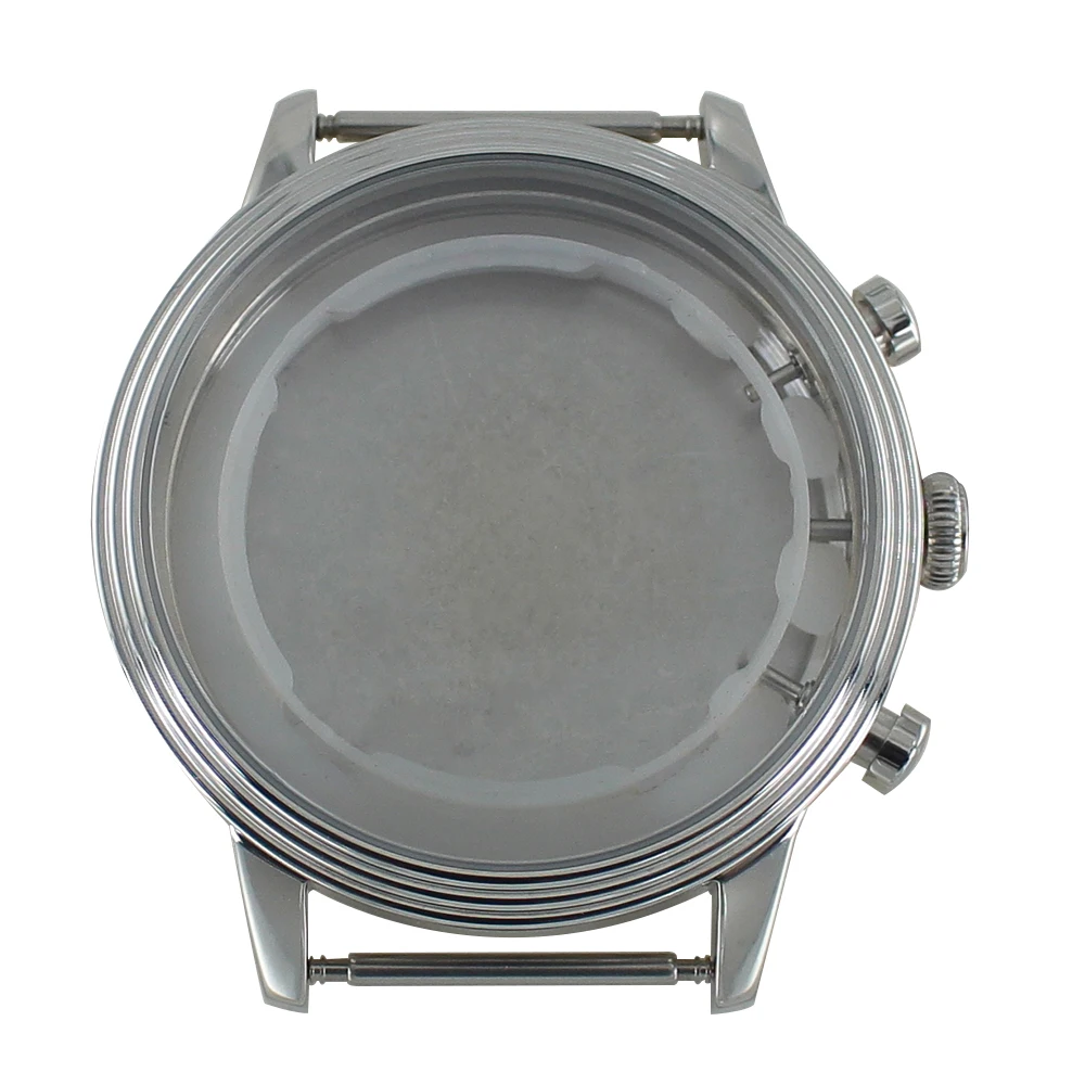 45.3mm Watch Case Polished Stainless Steel Assemble Watches Accessories for Miyota OS21 Movement 39.5mm Dial Solid bottom cover