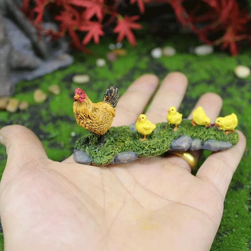 Pollo de Navidad modelo familia de pollo estatua regalo decoración del hogar cuento de hadas jardín granja aves de corral Micro paisaje madre gallina