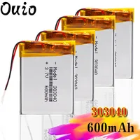 303040 Lithium Polymer Battery Rechargeable Li-ion Battery 3.7v 600mAh With PCM For GPS MP3 MP4 MP5 PDA LED Light